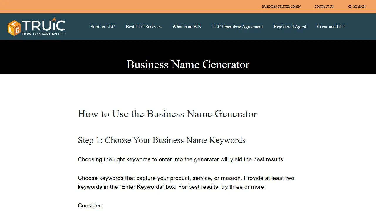 Epic Business Name Preview
