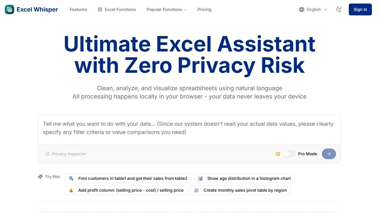 Excel Whisper Preview