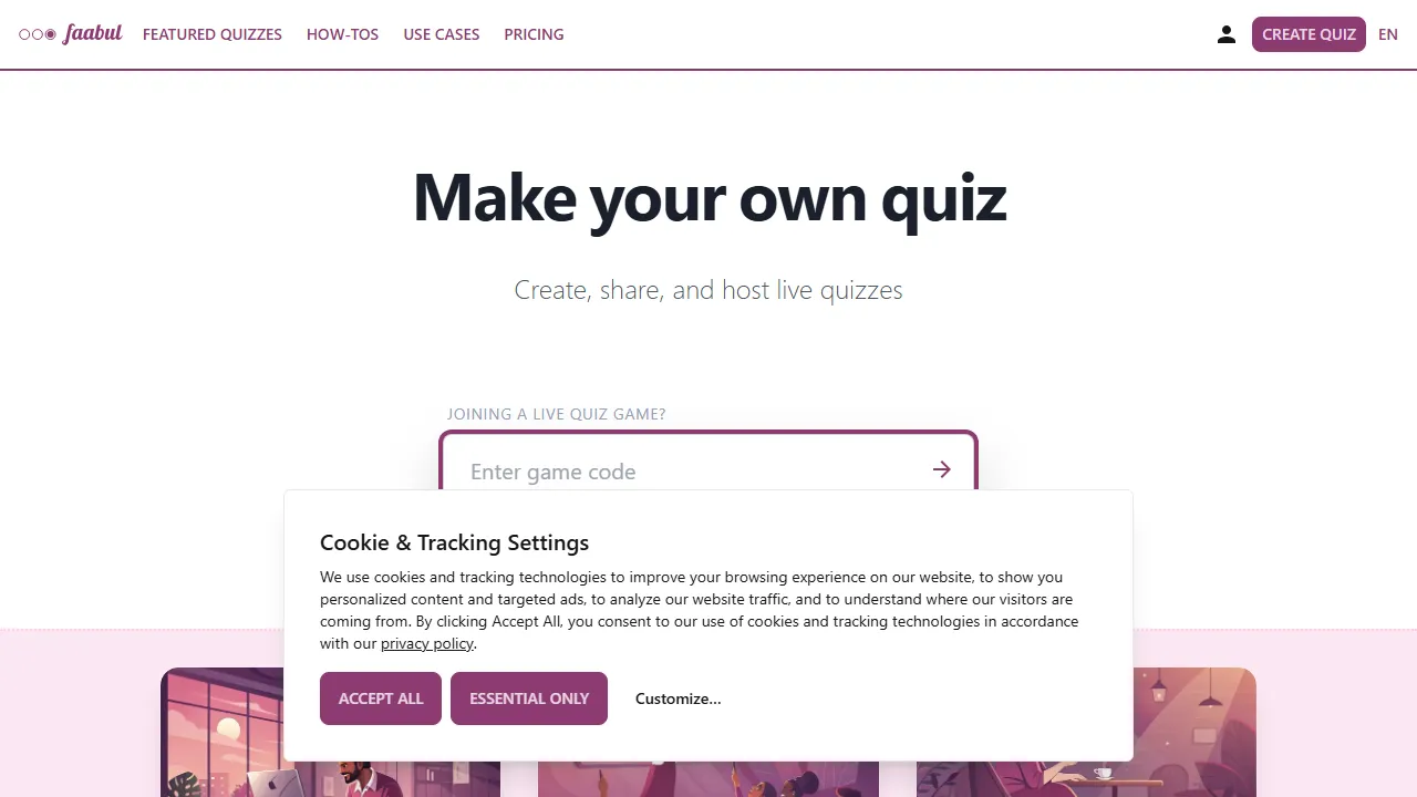 Faabul Live Quizzes Preview