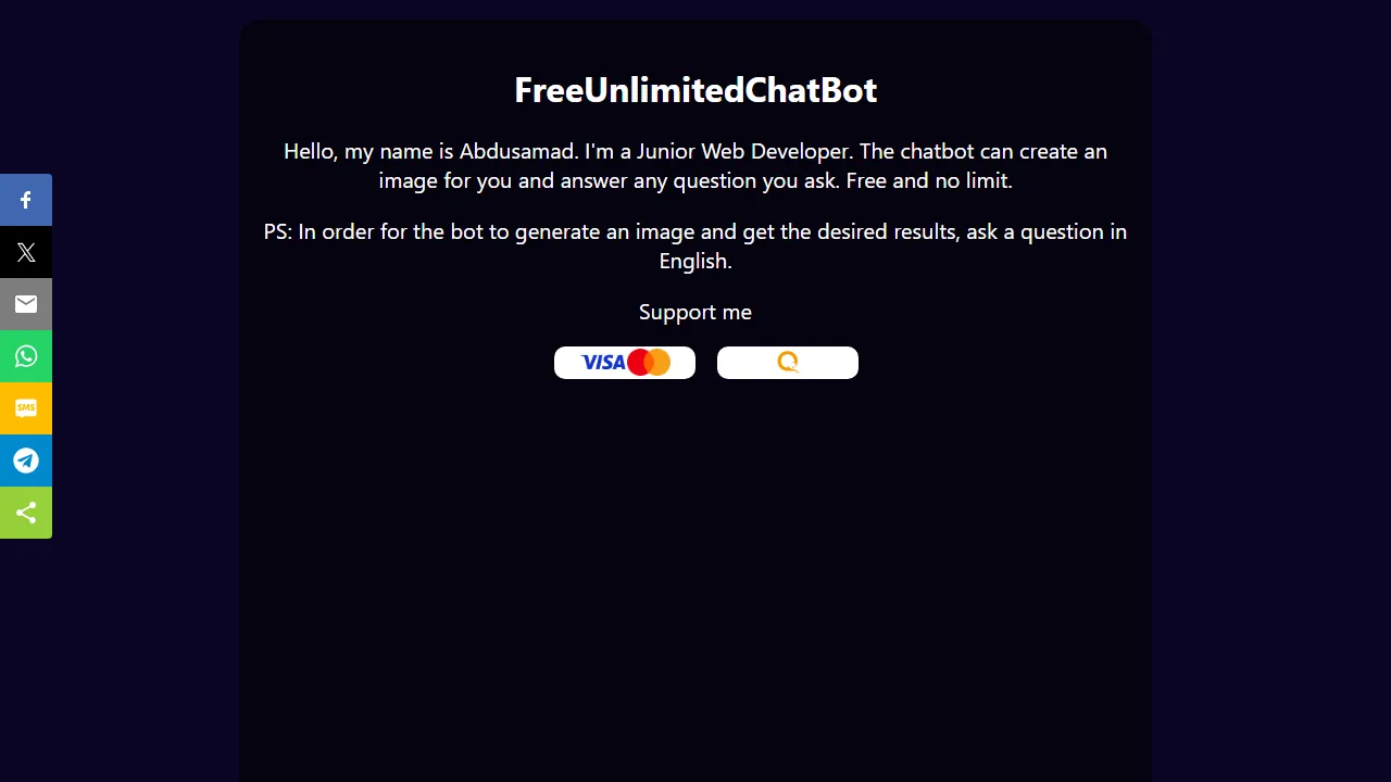 FreeUnlimitedChatBot Preview